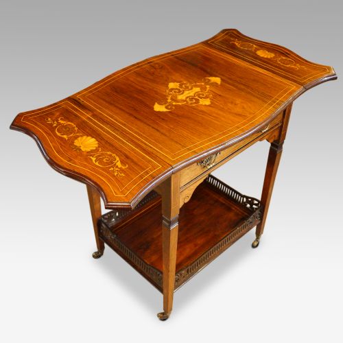 Edwardian Inlaid Rosewood Drop Leaf Table