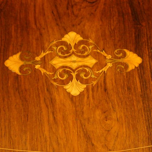 fig 3. Edwardian inlaid rosewood drop leaf table