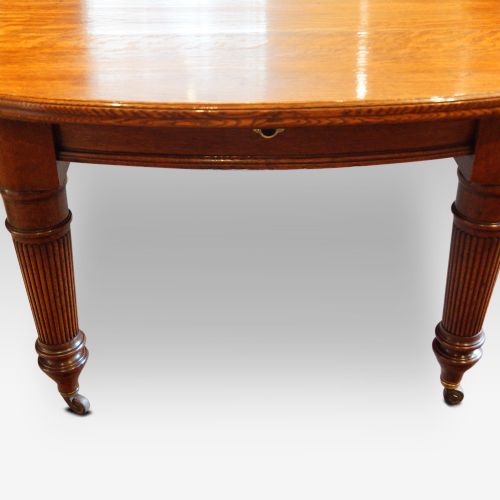 fig 6. Victorian oak extending dining table