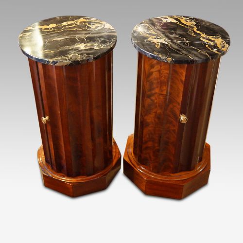 Victorian Mahogany Circular Bedside Cabinets