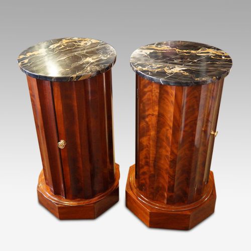 fig 3. Victorian mahogany circular bedside cabinets