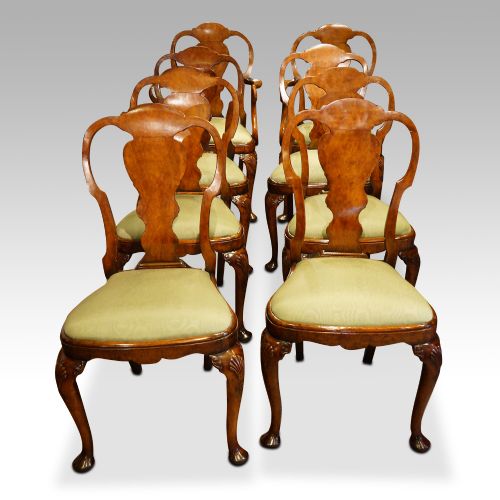 Set of 8 Edwardian Walnut Dining Chairs