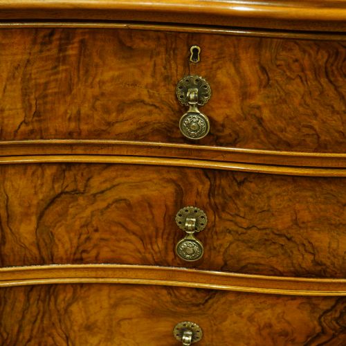 fig 3. Maple & co walnut serpentine chest of drawers
