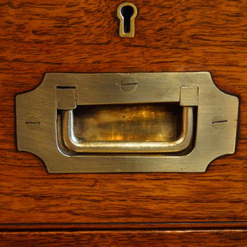 fig 1. Victorian teak secretaire military chest