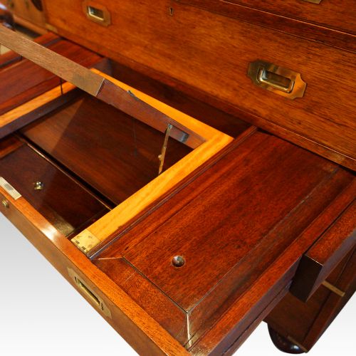 fig 2. Victorian teak secretaire military chest