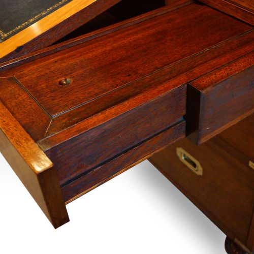 fig 5. Victorian teak secretaire military chest
