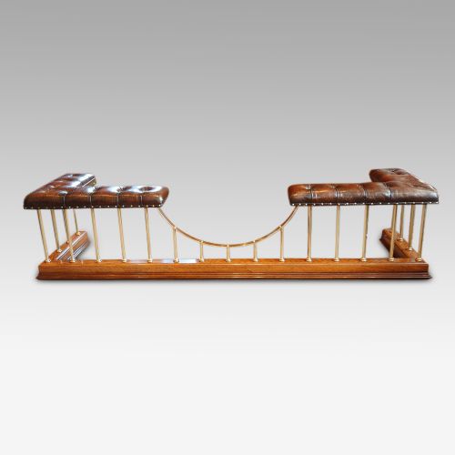 Edwardian Oak and Brass Club Fender