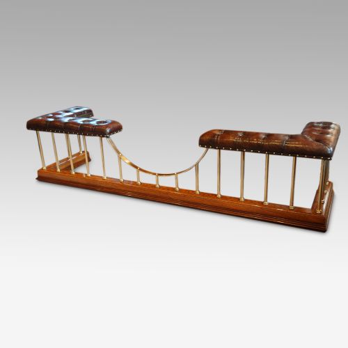 fig 4. Edwardian oak and brass club fender