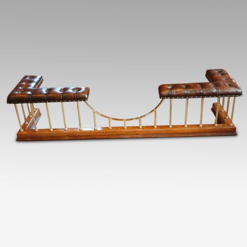 fig 6. Edwardian oak and brass club fender