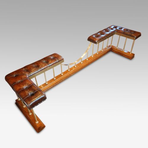 fig 7. Edwardian oak and brass club fender