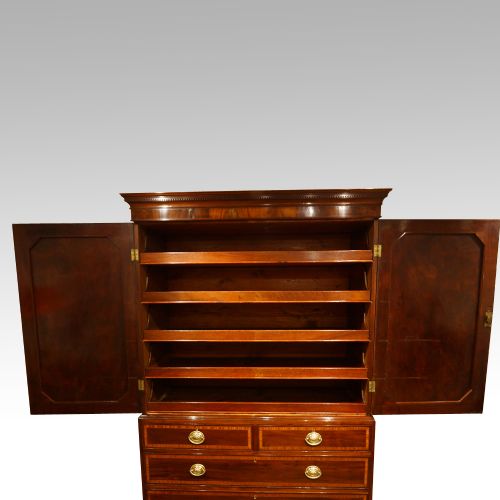 fig 7. Antique mahogany linen press