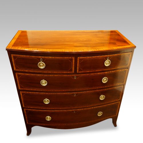 Georgian Inlaid Bow Front Chest