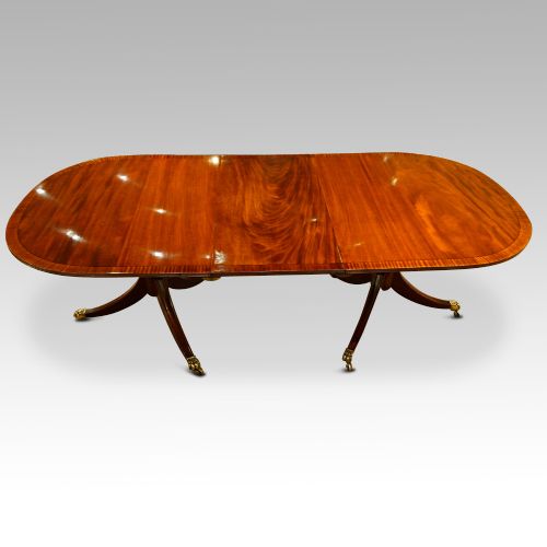 Georgian Style Mahogany Twin Pillar Dining Table