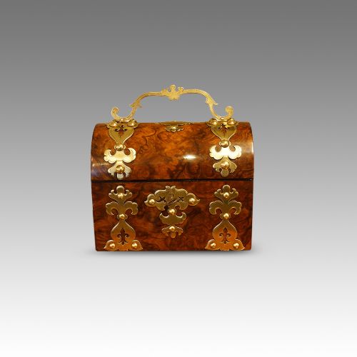 Victorian Walnut Dome Top Casket