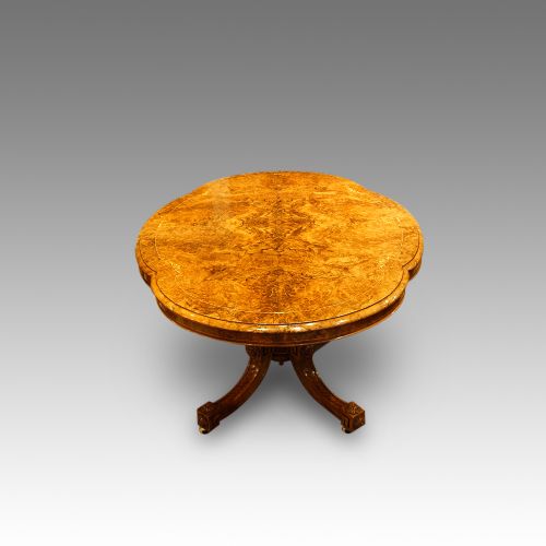 fig 3. Victorian walnut inlaid loo table