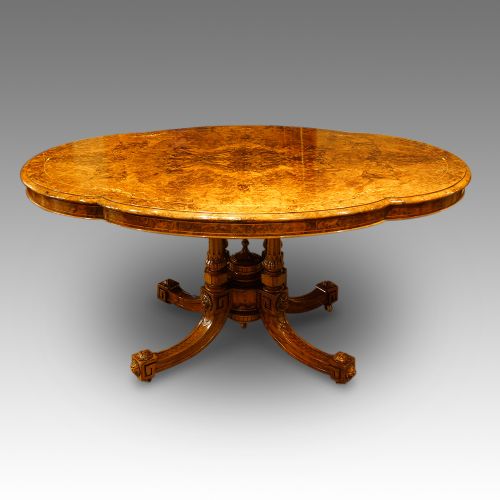 fig 6. Victorian walnut inlaid loo table