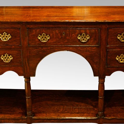 fig 3. Antique oak pot board dresser base