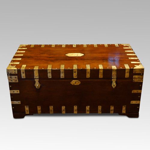 Antique Colonial Brass Bound Chest