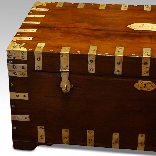 fig 3. Antique Colonial brass bound chest