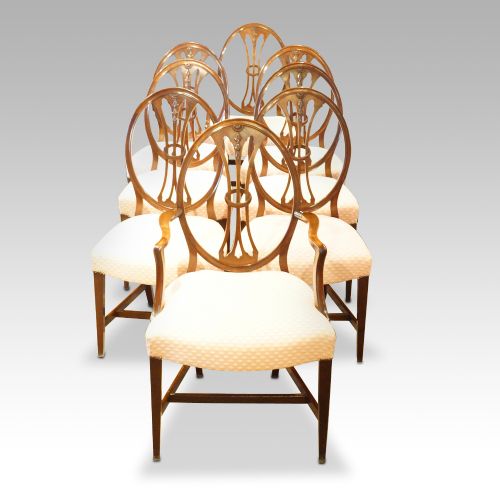 Set of 8 Adam Style Mahogany Dining Chairs