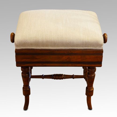 Victorian Walnut Adjustable Music Stool