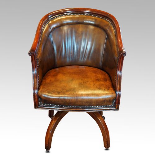 Edwardian Mahogany Swivel Desk Chair