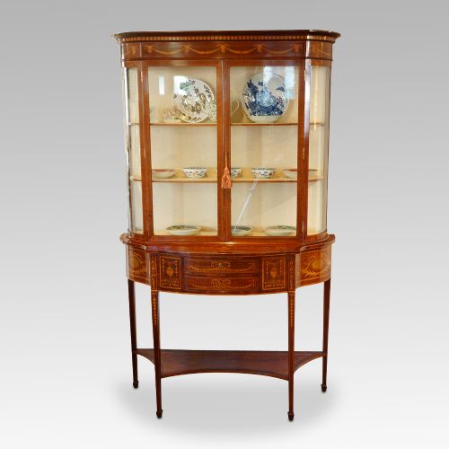 Edwardian Inlaid Mahogany Display Cabinet