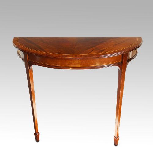 fig 4. Pair of Edwardian mahogany demi lune tables