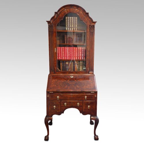 Edwardian Walnut Bureau Bookcase