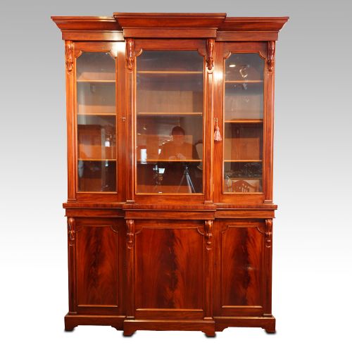 Victorian Mahogany Breakfront Bookcase