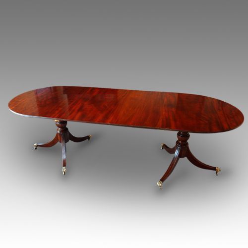1920'S Mahogany Pedestal Dining Table
