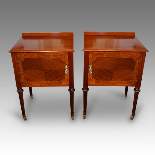 Pair of Edwardian Mahogany Bedside Cabinets