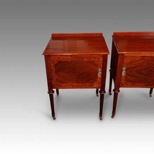 fig 1. Pair of Edwardian mahogany bedside cabinets