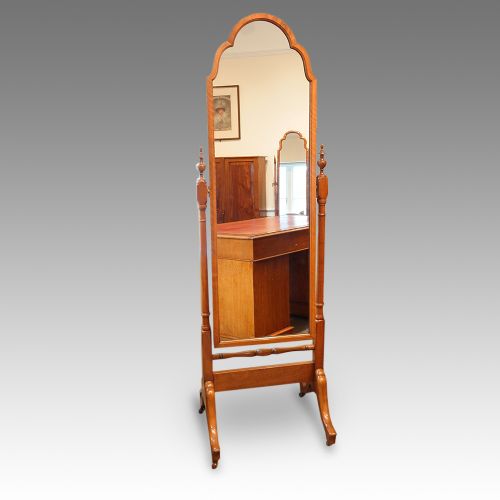 Walnut Dome Top Cheval Mirror