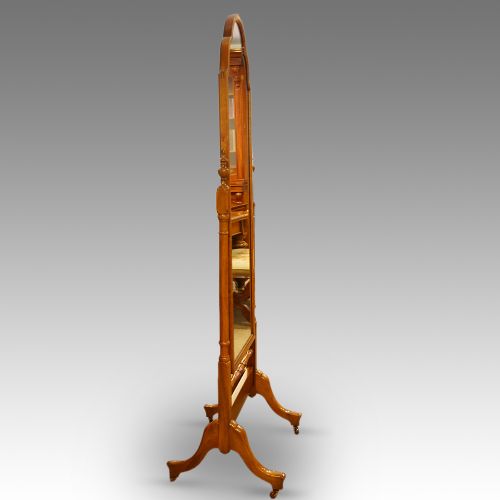 fig 2. Walnut dome top cheval mirror