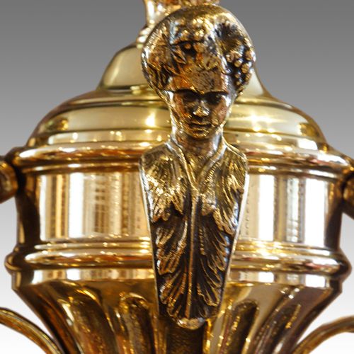 fig 5. Pair of antique bronze chandeliers 
