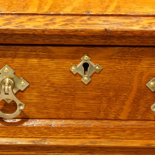 fig 2. Victorian oak pedestal desk