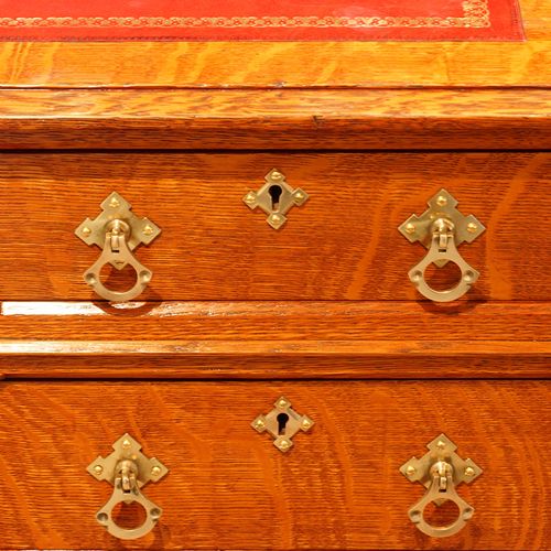 fig 3. Victorian oak pedestal desk