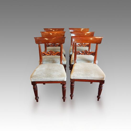 Set of 6 William IV Mahogany Dining Chairs