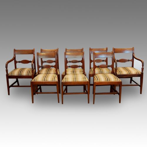 Set of 8 Regency Mahogany Dining Chairs