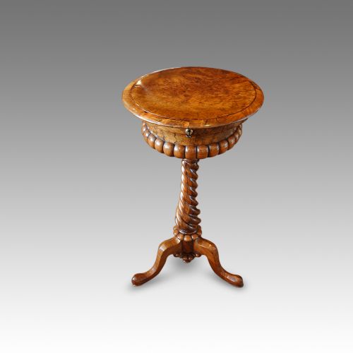 Victorian Walnut Circular Workbox