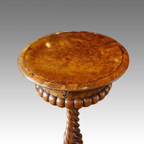 fig 4. Victorian walnut circular workbox