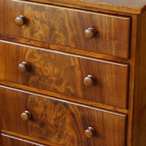 fig 1. Victorian mahogany narrow chest of drawers