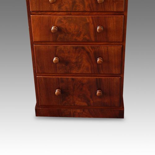 fig 2. Victorian mahogany narrow chest of drawers