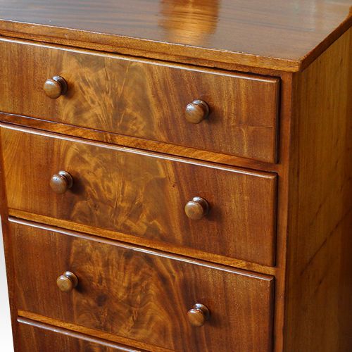 fig 3. Victorian mahogany narrow chest of drawers