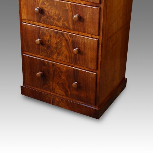 fig 4. Victorian mahogany narrow chest of drawers