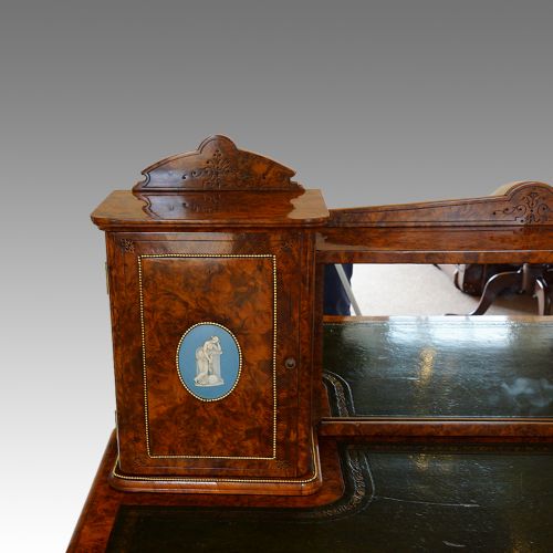 fig 1. Victorian burr walnut bon heur du jour desk