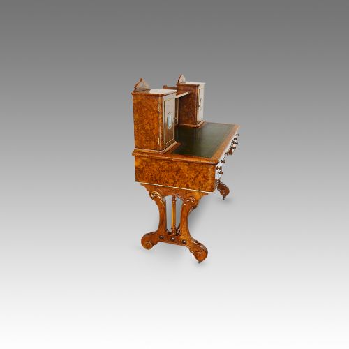 fig 7. Victorian burr walnut bon heur du jour desk