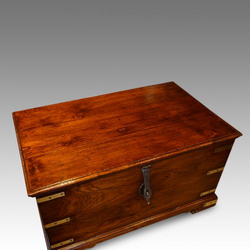 fig 1. Victorian teak brass bound military chest