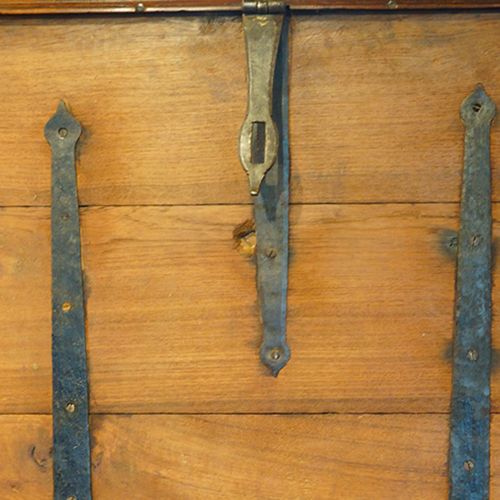 fig 7. Victorian teak brass bound military chest